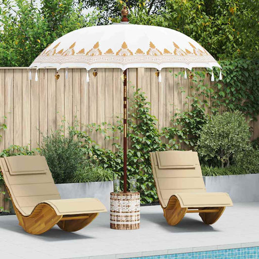Balinese Parasol 2 pcs Cream 210-220 cm Cotton and solid wood