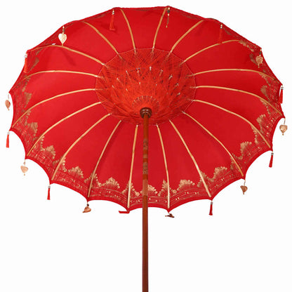 Balinese Parasol 260 Red 210-220 cm Cotton and solid wood