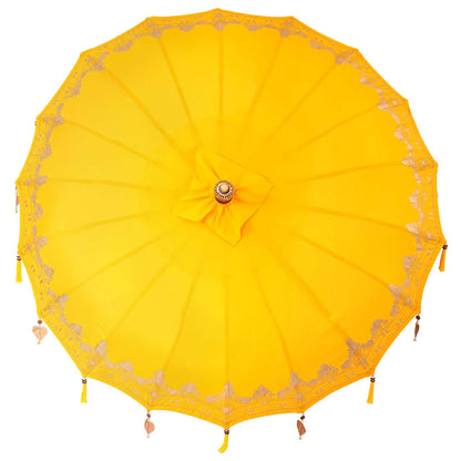 Balinese Parasol 260 Yellow 180-190 cm Cotton and solid wood