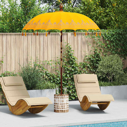 Balinese Parasol 260 Yellow 180-190 cm Cotton and solid wood