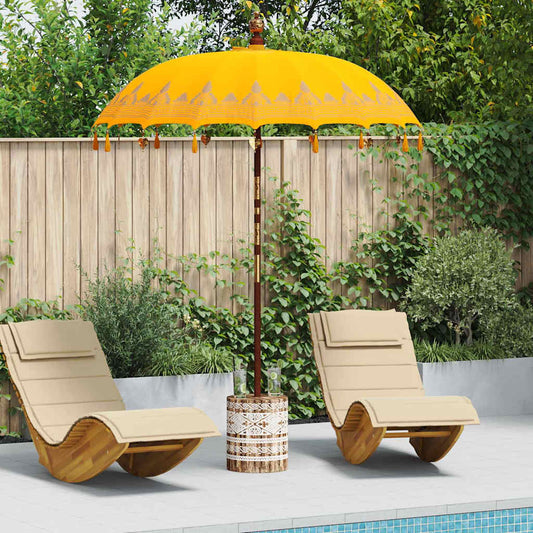 Balinese Parasol 260 Yellow 180-190 cm Cotton and solid wood