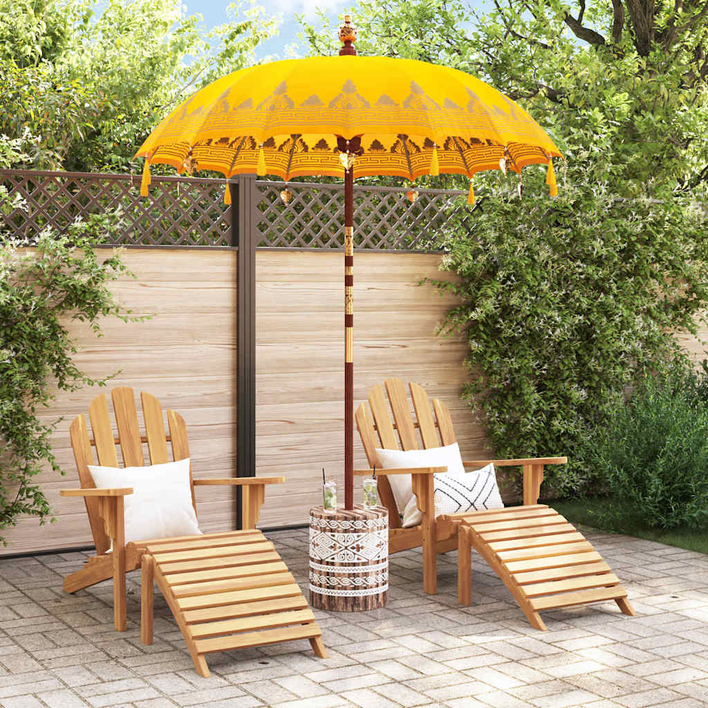 Balinese Parasol 260 Yellow 180-190 cm Cotton and solid wood
