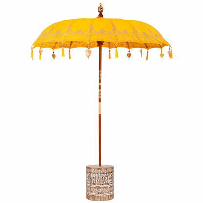 Balinese Parasol 260 Yellow 180-190 cm Cotton and solid wood