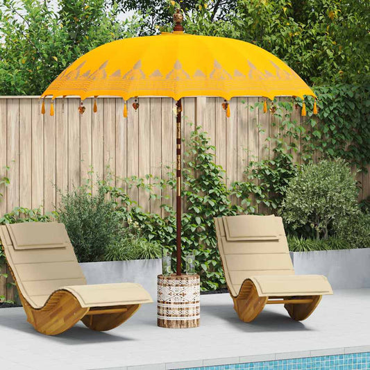 Balinese Parasol 260 Yellow 210-220 cm Cotton and solid wood