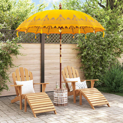 Balinese Parasol 260 Yellow 210-220 cm Cotton and solid wood