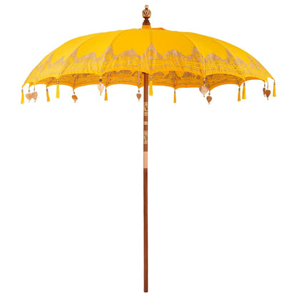 Balinese Parasol 260 Yellow 210-220 cm Cotton and solid wood