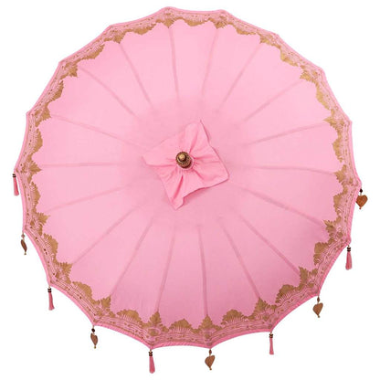 Balinese Parasol 260 Pink 180-190 cm Cotton and solid wood