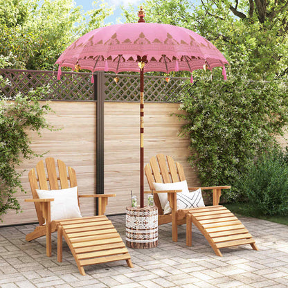 Balinese Parasol 260 Pink 180-190 cm Cotton and solid wood