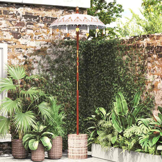 Balinese Parasol 260 Cream 95-100 cm Cotton and solid wood