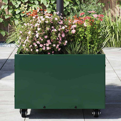 Parasol Base with Planter Green 45 x 45 x 45 cm Steel