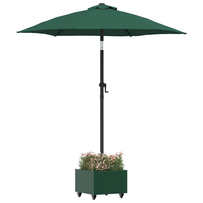 Parasol Base with Planter Green 45 x 45 x 45 cm Steel