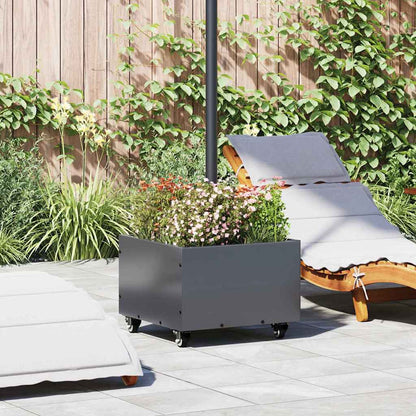 Parasol Base with Planter Anthracite 45 x 45 x 45 cm Steel