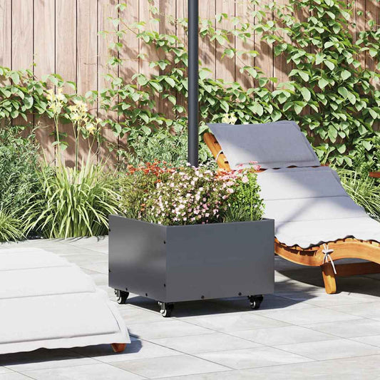 Parasol Base with Planter Anthracite 45 x 45 x 45 cm Steel