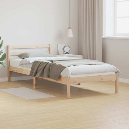 Bed Frame with Headboard Brown 210 x 80 cm Solid pine wood