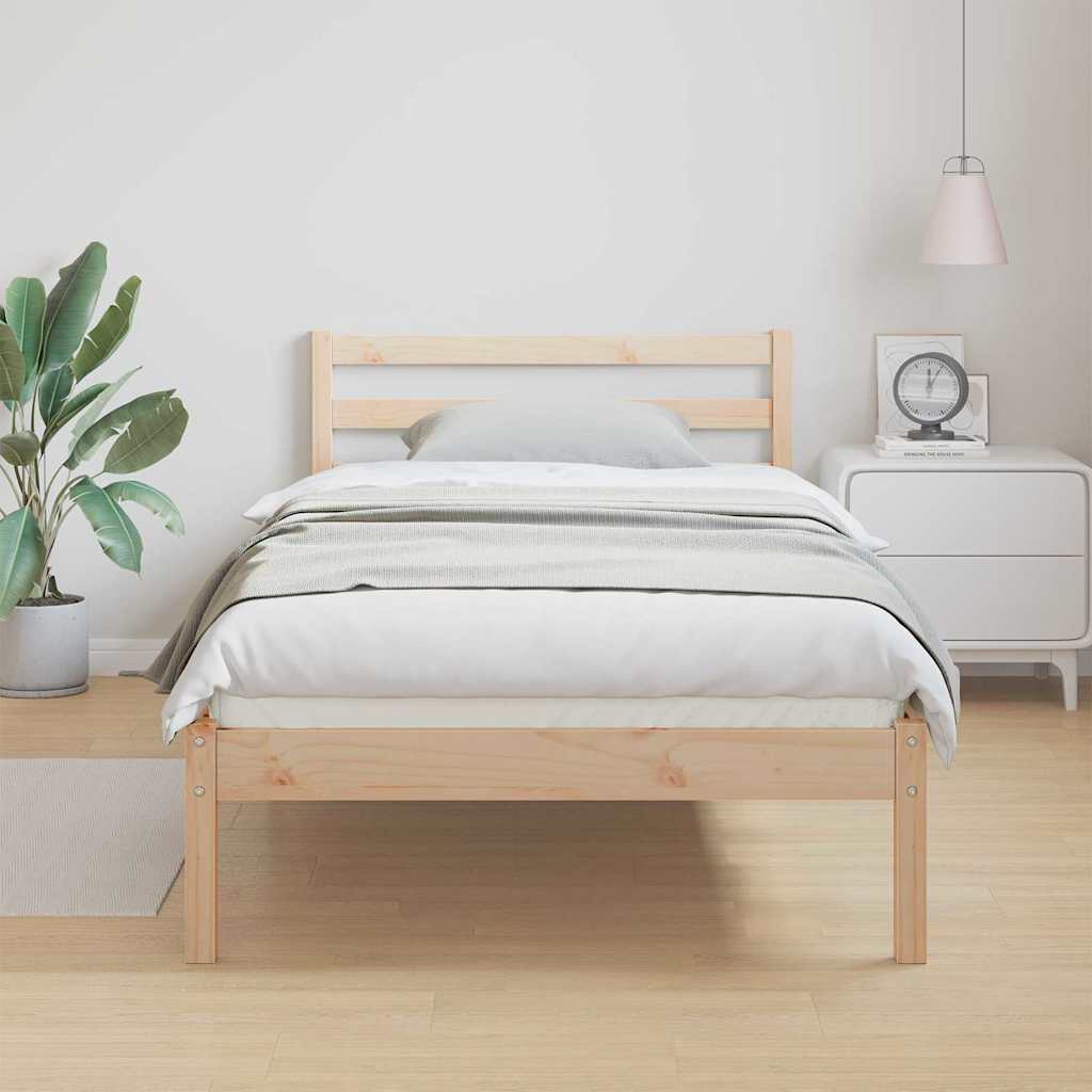 Bed Frame with Headboard Brown 210 x 80 cm Solid pine wood