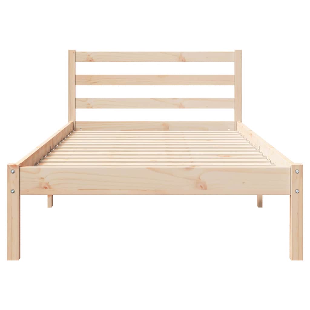 Bed Frame with Headboard Brown 210 x 80 cm Solid pine wood