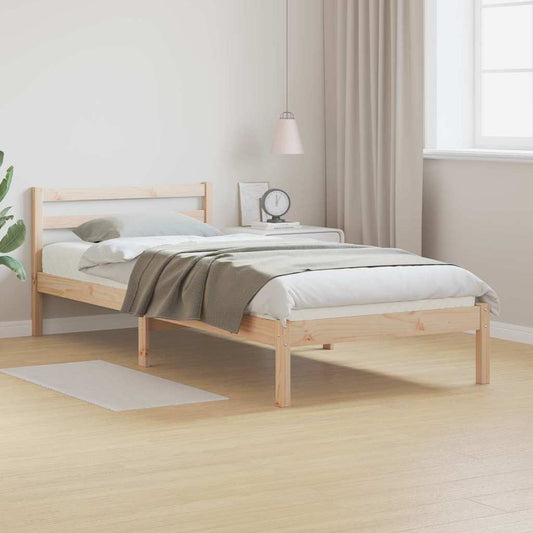 Bed Frame with Headboard Brown 210 x 90 cm Solid pine wood