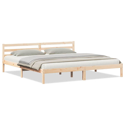 Bed Frame with Headboard Brown 210 x 180 cm Solid pine wood