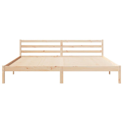 Bed Frame with Headboard Brown 220 x 180 cm Solid pine wood