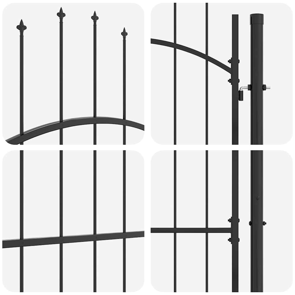 Garden Gate with Lock Grey 100 x 150 cm Steel