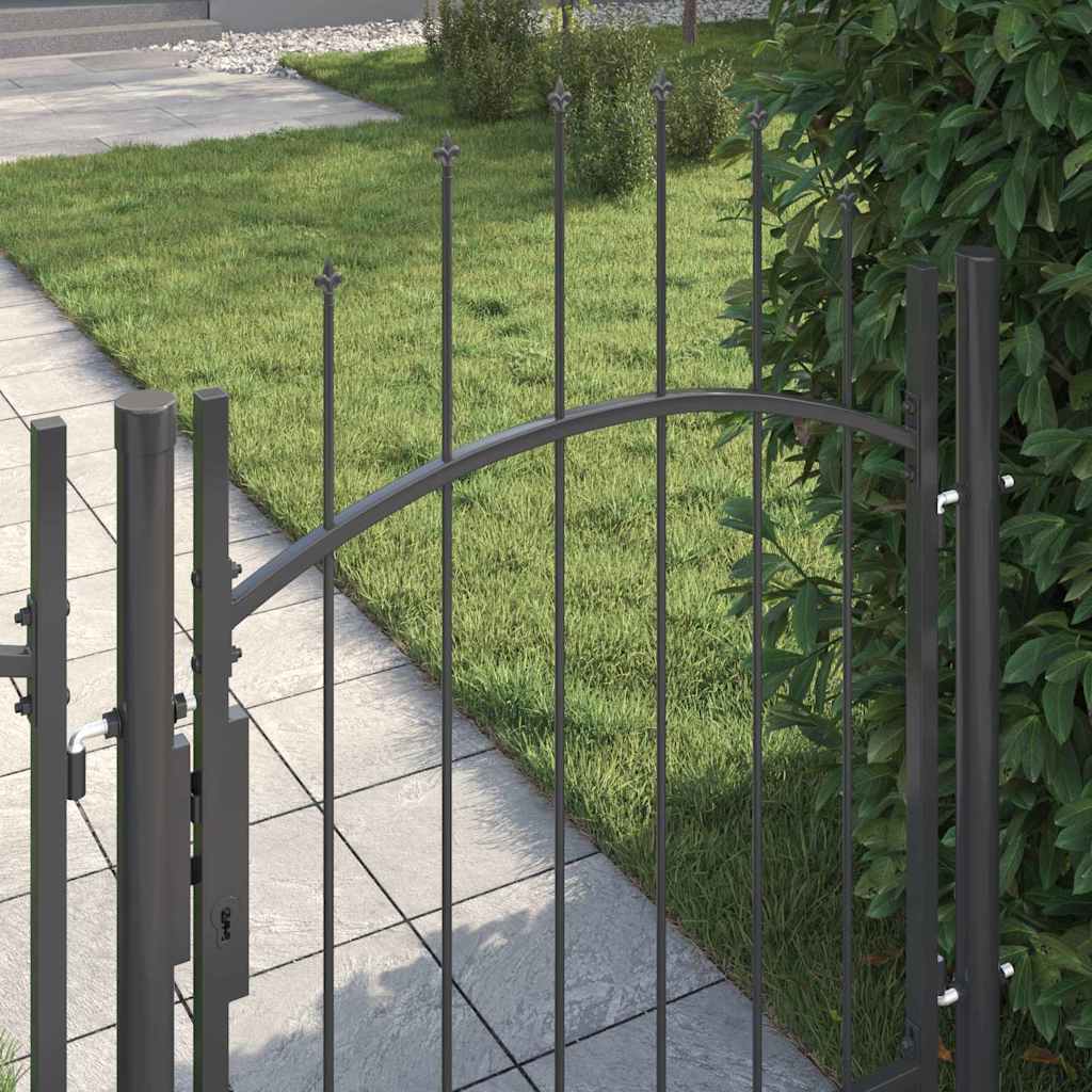 Garden Gate with Lock Grey 100 x 150 cm Steel
