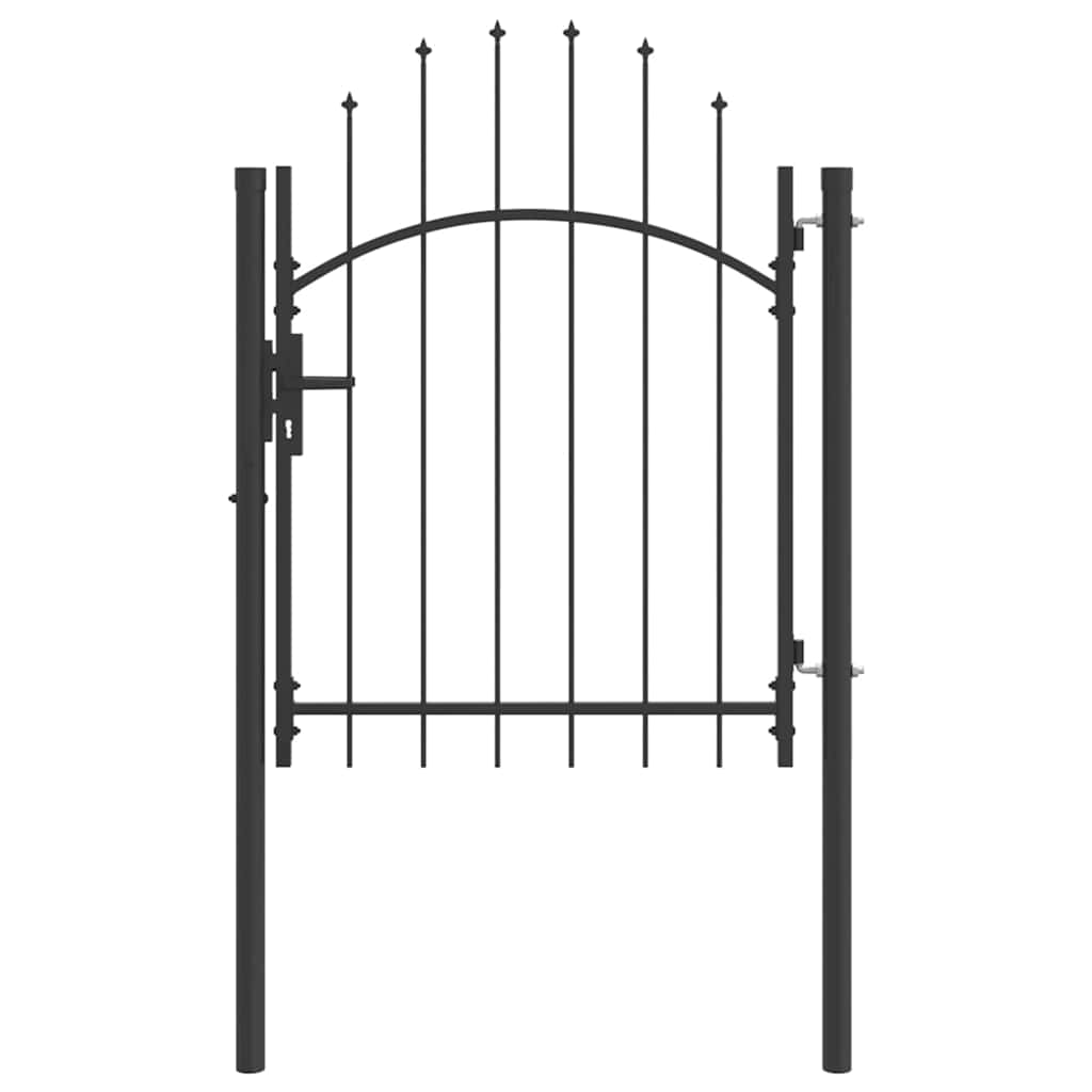 Garden Gate with Lock Grey 100 x 150 cm Steel