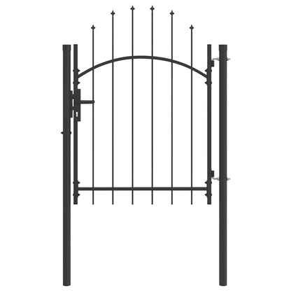Garden Gate with Lock Grey 100 x 150 cm Steel