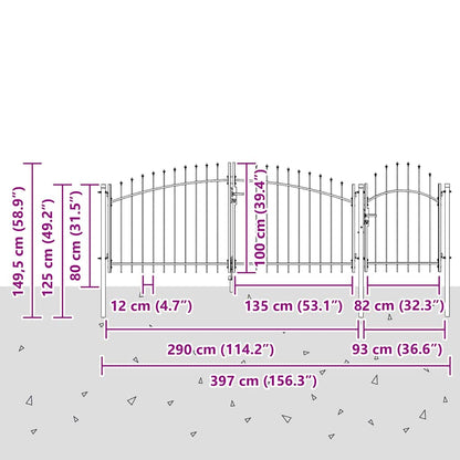 Garden Gate Black 100 x 400 cm
