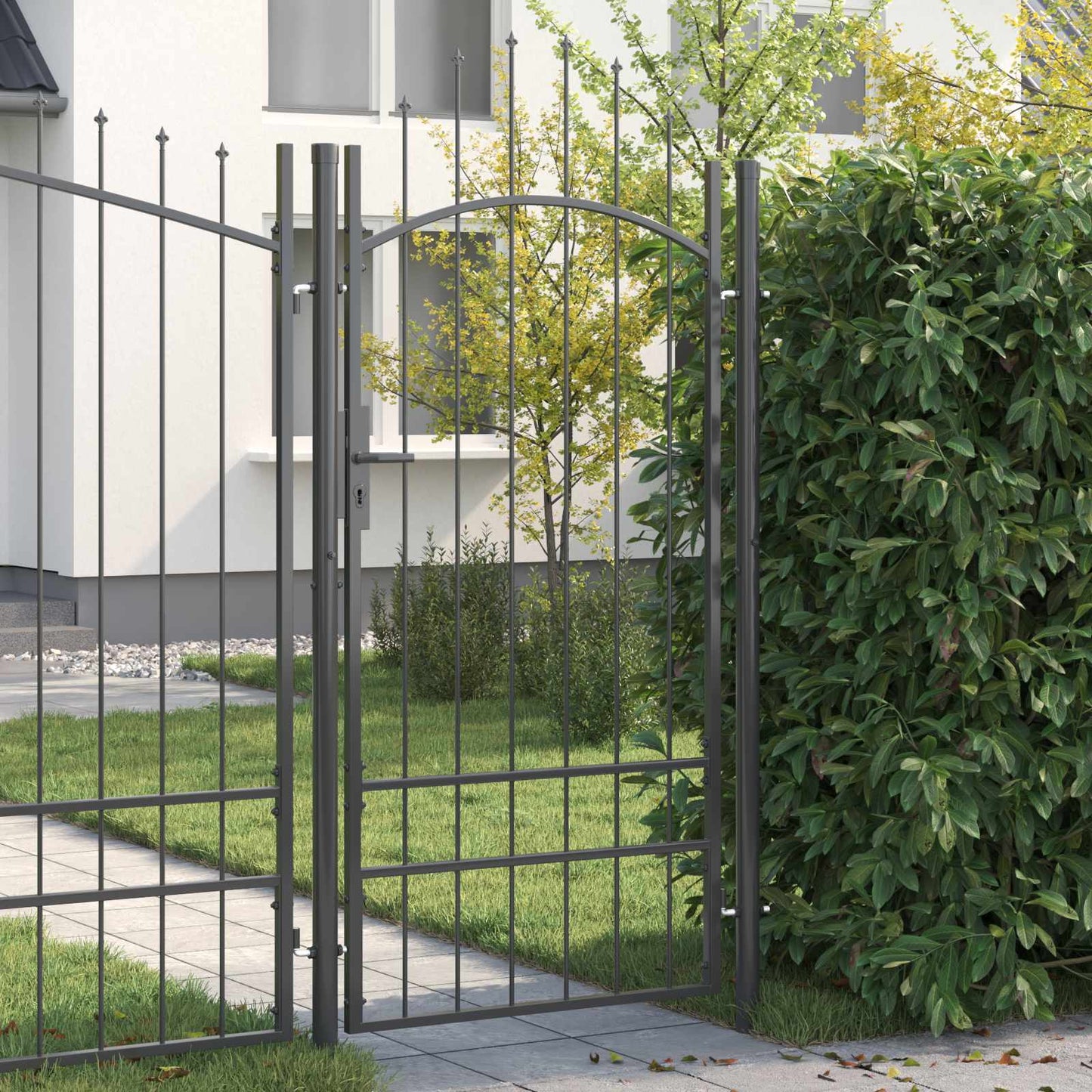 Garden Gate Black 125 x 400 cm Steel
