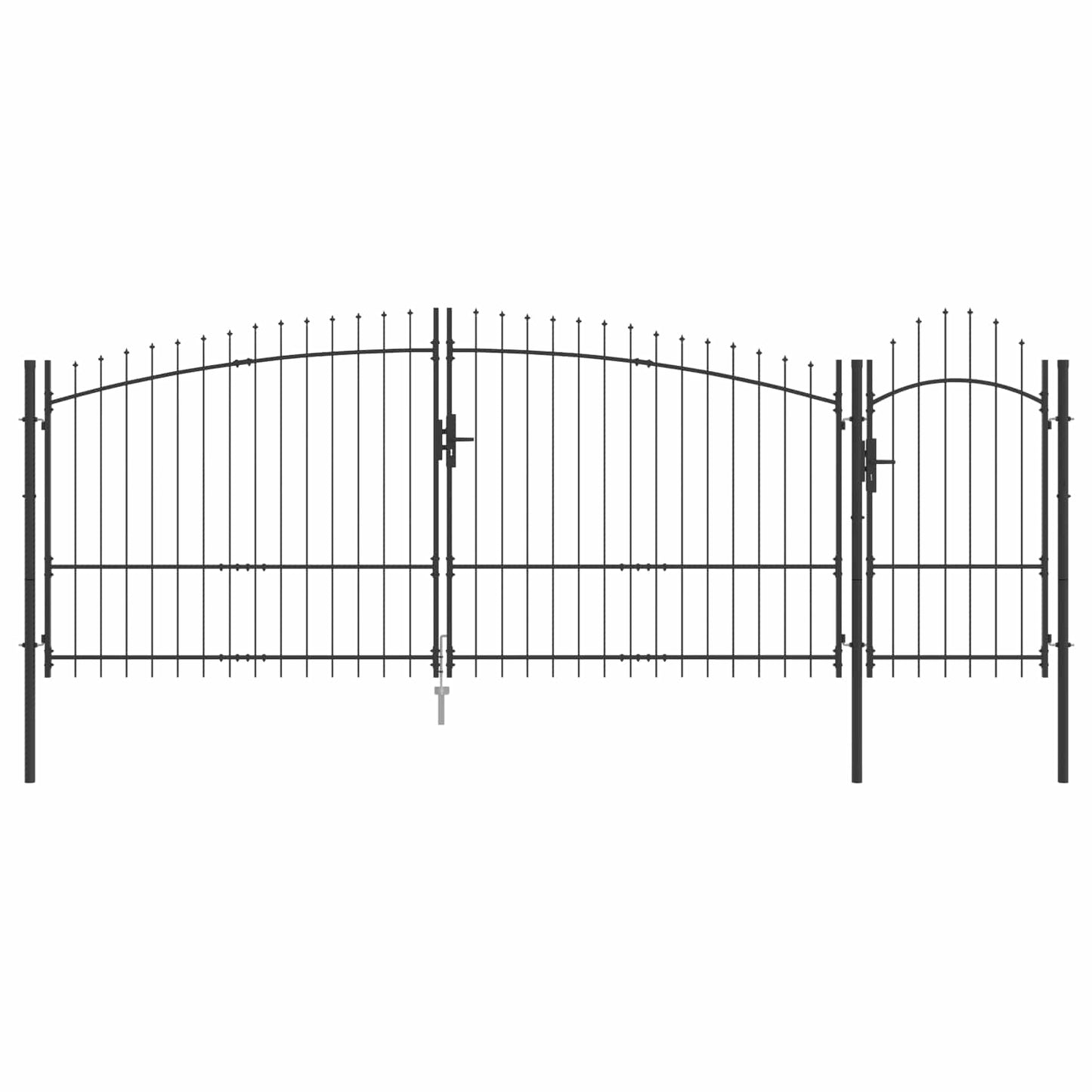 Garden Gate Black 125 x 400 cm Steel