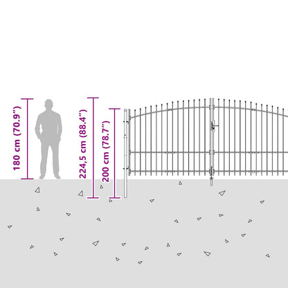 Garden Gate Black 125 x 400 cm Steel