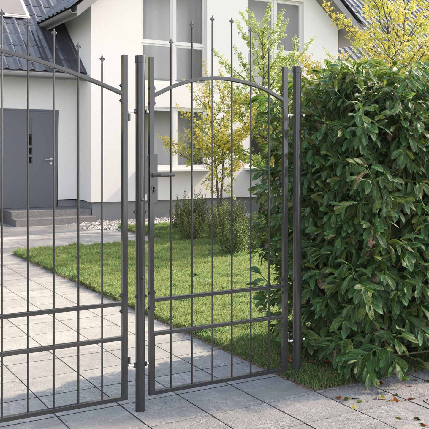Garden Gate Black 150 x 400 cm Steel