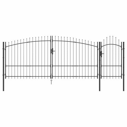 Garden Gate Black 150 x 400 cm Steel