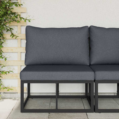 Outdoor Furniture with Cushion with Pillow Black Aluminium