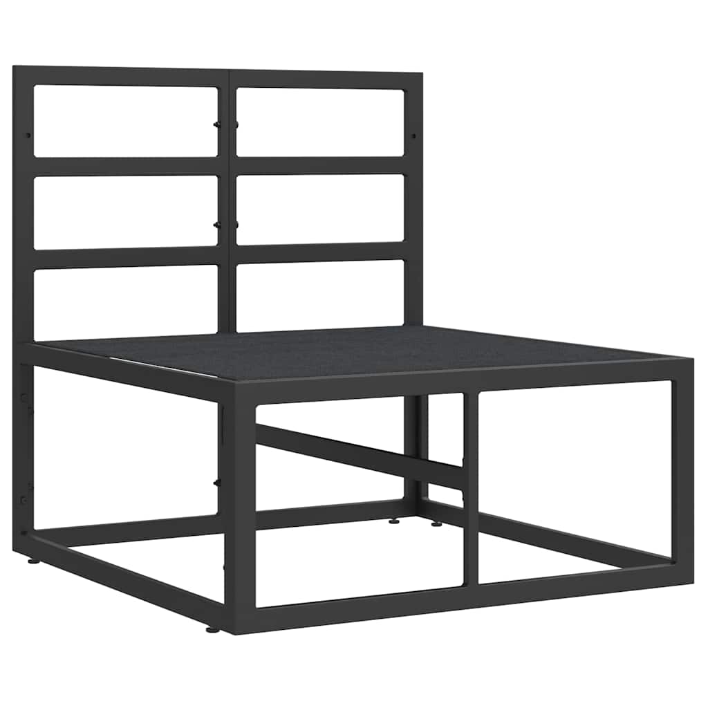 Outdoor Furniture with Cushion with Pillow Black Aluminium