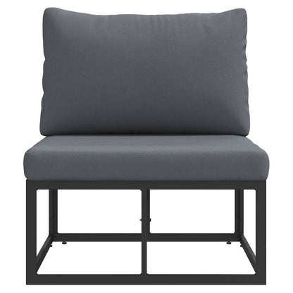 Outdoor Furniture with Cushion with Pillow Black Aluminium