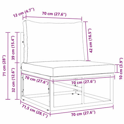 Outdoor Furniture with Cushion with Pillow Black Aluminium