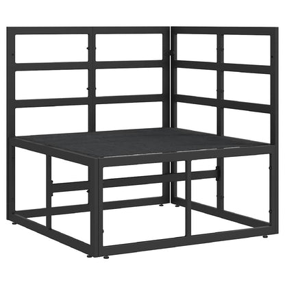Outdoor Furniture with Cushion with Pillow Black Aluminium