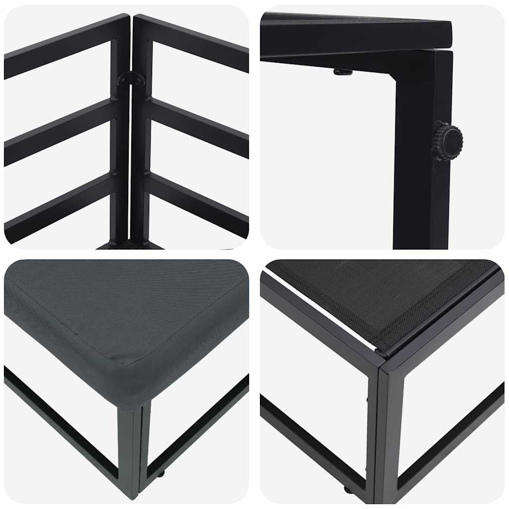 Outdoor Furniture with Cushion 2 pcs Black Aluminium