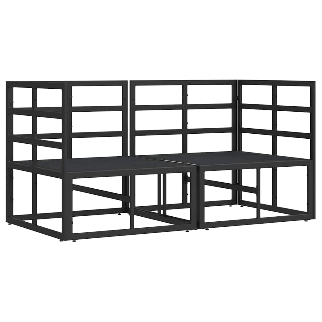 Outdoor Furniture with Cushion 2 pcs Black Aluminium