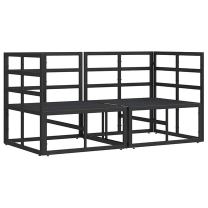 Outdoor Furniture with Cushion 2 pcs Black Aluminium
