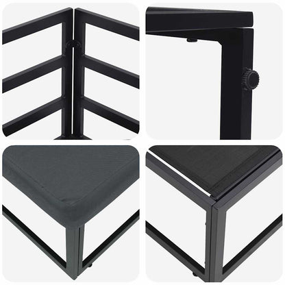 Outdoor Furniture with Cushion 3 pcs Black Aluminium