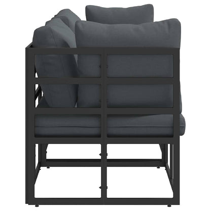 Outdoor Furniture with Cushion 3 pcs Black Aluminium