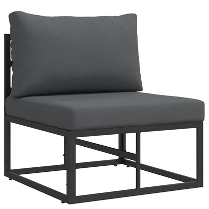 Outdoor Furniture with Cushion 3 pcs Black Aluminium