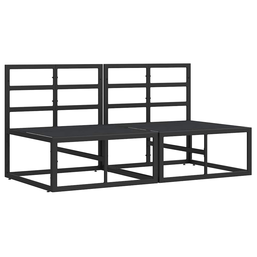 Outdoor Furniture with Cushion 2 pcs Black Aluminium