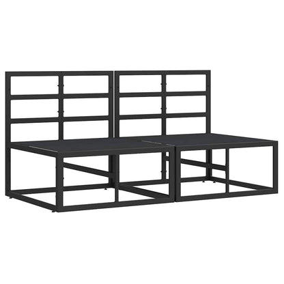Outdoor Furniture with Cushion 2 pcs Black Aluminium