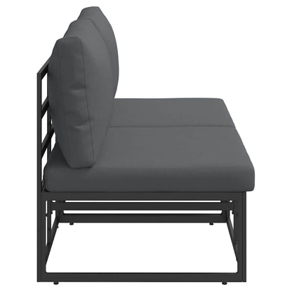 Outdoor Furniture with Cushion 2 pcs Black Aluminium