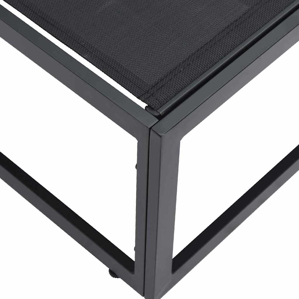 Outdoor Furniture with Cushion Black Aluminium