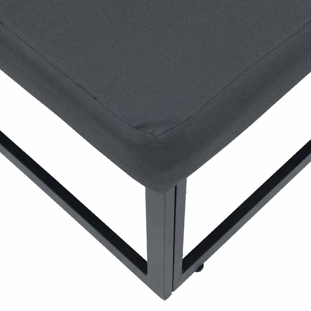 Outdoor Furniture with Cushion Black Aluminium