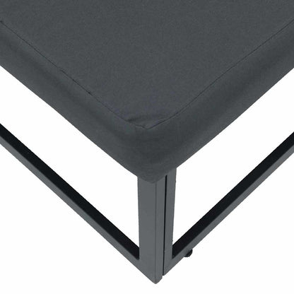 Outdoor Furniture with Cushion Black Aluminium